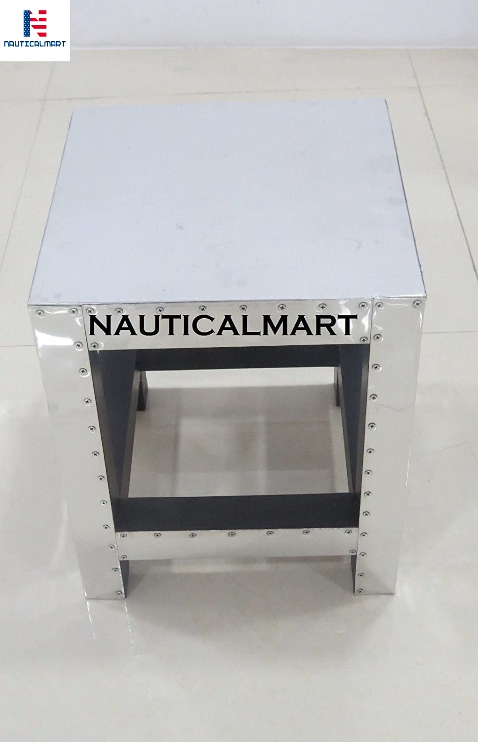 Nauticalmart Aluminum Side Table Modern Stool