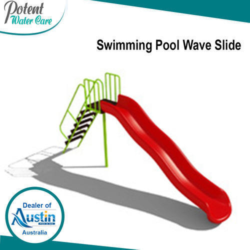 Swimming Pool Wave Slide - Plastic Red Design | 1-Year Warranty, Perfect for Summer Fun