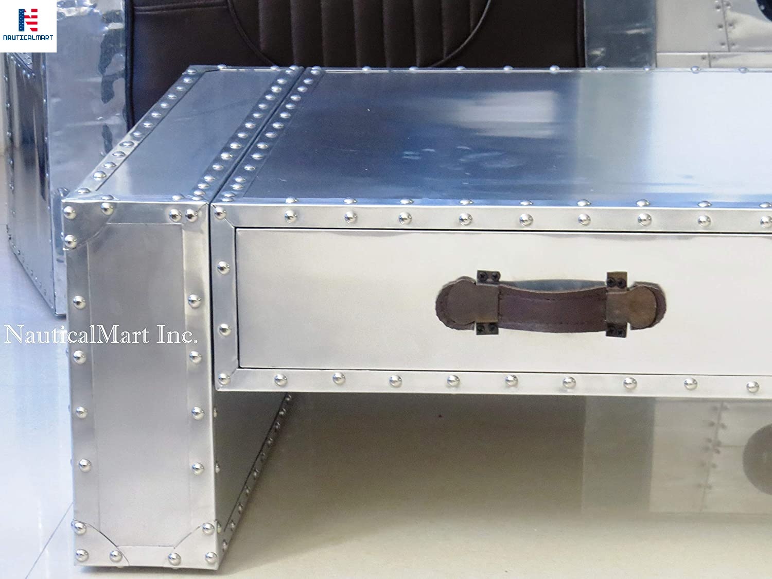 Nauticalmart Trans-atlantic Steamer Trunk Parsons Coffee Table