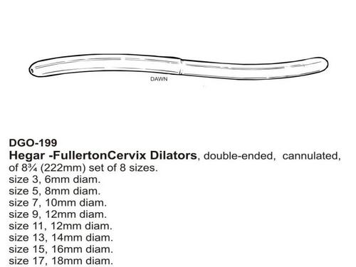 हेगर-फुलर्टन सर्विक्स डायलेटर्स आयाम (L*w*h): 6-18 मिलीमीटर (मिमी)