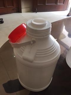 HDPE Plastic Container - 5 Liters, 12.5 x 12.5 x 20 cm | White, Screw Cap, Side Handle