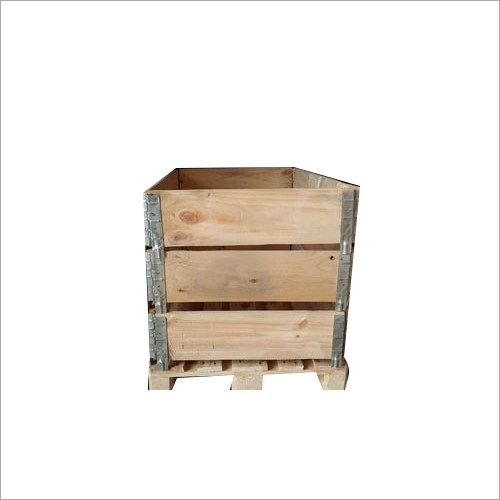 Wooden Box With Pallet Collars - Rubber Wood, 2-Way & 4-Way Entry, 1500 KG Static Load Capacity | Brown Color, Rectangular Shape, Various Sizes Available, Warranty Included