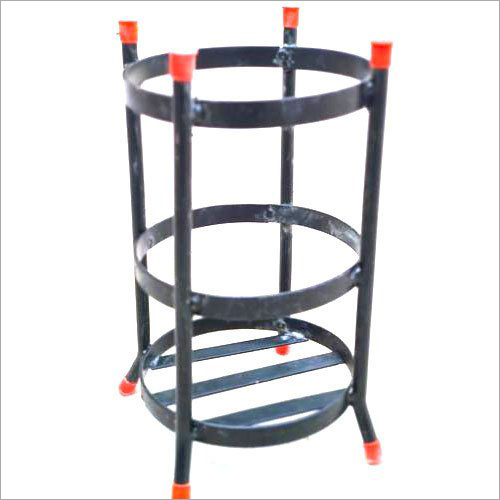 Mild Steel Fire Extinguisher Stand - Durable Mild Steel, Sleek Black Finish | Ideal for Factory and Office Use, Essential Fire Fighting Equipment