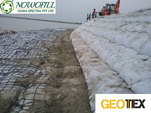 Geo Bags - Polyester Non Woven Geotextile Fabric | White Plain Soft Roll For Versatile Geo Textile Applications