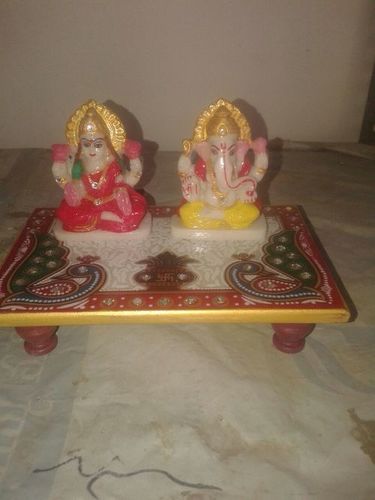 बहुरंगी लक्ष्मी गणेश संगमरमर की मूर्ति