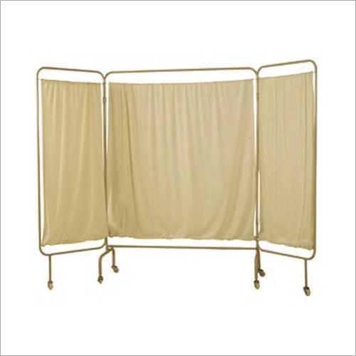 Bedside Screen - Metal and Fabric, 60" x 60" x 72", Beige, 3-Panel Design, No Assembly Required, Lightweight 15 lbs