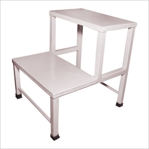 Double Foot Step - Metal, 18 x 12 x 16 inches, White | 250 lbs Load Capacity, Powder Coated Surface, 2 Steps