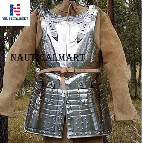 Nauticalmart मध्यकालीन Larp फैंटेसी कॉस्टयूम स्टील आर्मर कुइरास ब्रेस्टप्लेट