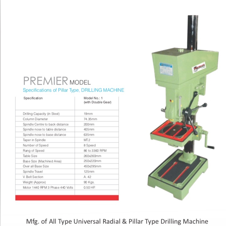 Green 38 Mm Pillar Drill Machine