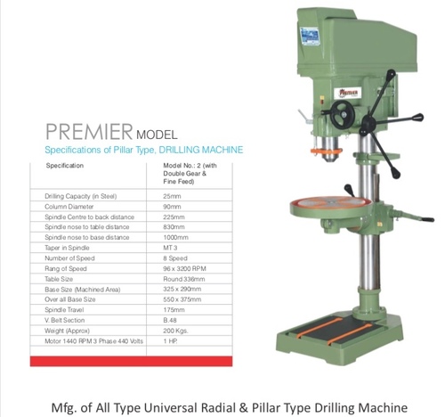 Semi Automatic 25 Mm Pillar Drill Machine