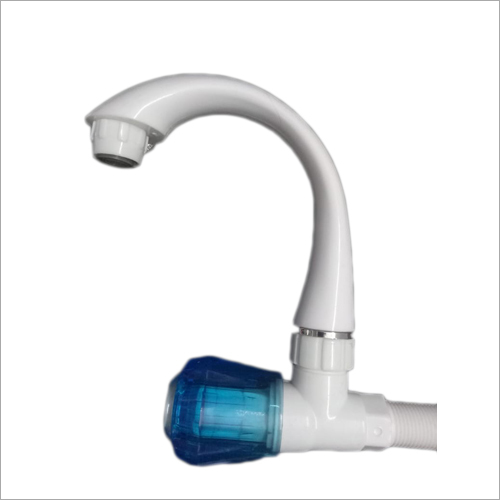 Sink Cock Tap - PVC Material | White-Blue Color, Perfect Finish, Easy Usage, Rigid Design, Easy Installation, Least Maintenance