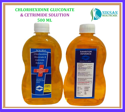Chlorhexidine Gluconate Cetrimide Disinfectant Solution - 5 Litre Hdpe Jar, Orange Color | Antiseptic Liquid For Multiple External Uses, Ready To Use