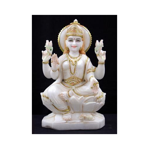 Marble Laxmi Mata Statue - Height: Approximately 12 Inches Inch (In)