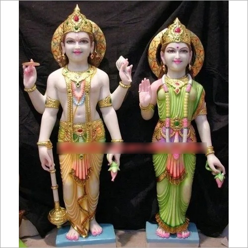 Marble God Vishnu Laxmi Statue - Height: Standard (Approx. 3-4 Feet) Foot (Ft)