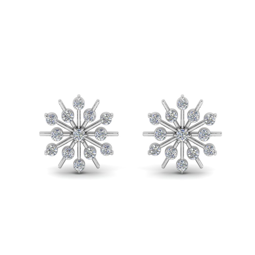 Sterling Silver Ear Studs - 92.5% Pure Silver, High Polish Rhodium Plating With Cubic Zirconia | Elegant Women's Jewelry For Gifts And Parties