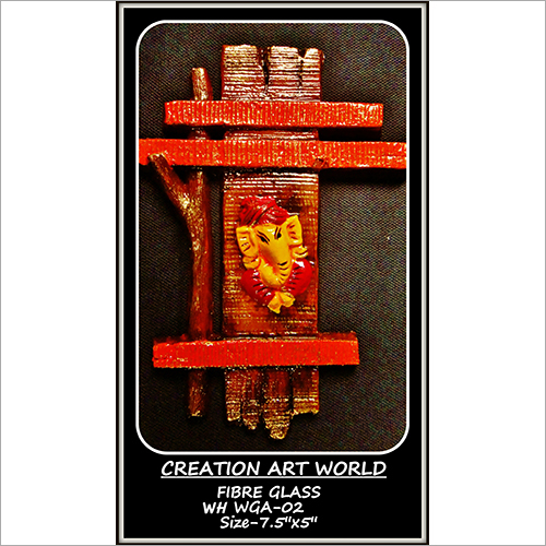 5 इंच लकड़ी की गणेश वॉल हैंगिंग