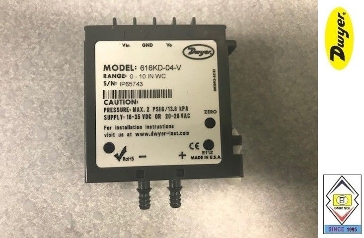 Dwyer 616kd-03-v Differential Pressure Transmitter Measure Pressure Of: Gas