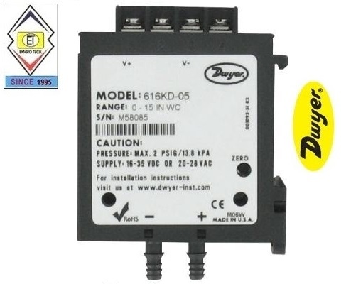Dwyer 616kd-10-v Differential Pressure Transmitter Dial Material: Plastic