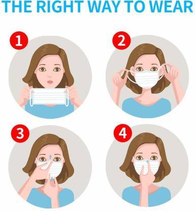 Face Mask - Non Woven Fabric, 175x90 Mm, Blue | Anti-pollution, Stretchable Lycra, Perfect Fit For Driving, Jogging, And Outdoor Use