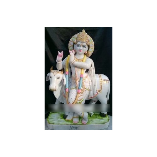 Marble Gau Gopal Statue - Regional Style: Indian
