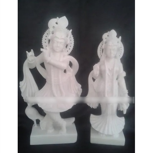 White Radha Krishna Marble Murti - Height: 18 Inches Inch (In)