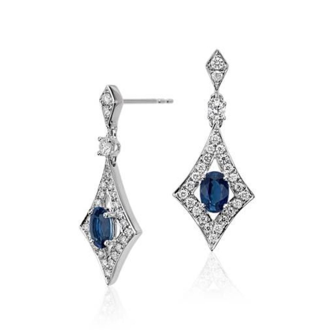 Sterling Silver Drop Earrings - 92.5% Sterling Silver High Polish Rhodium Plating | Featuring Cubic Zirconia And Swarovski Zirconia For Parties And Gifts