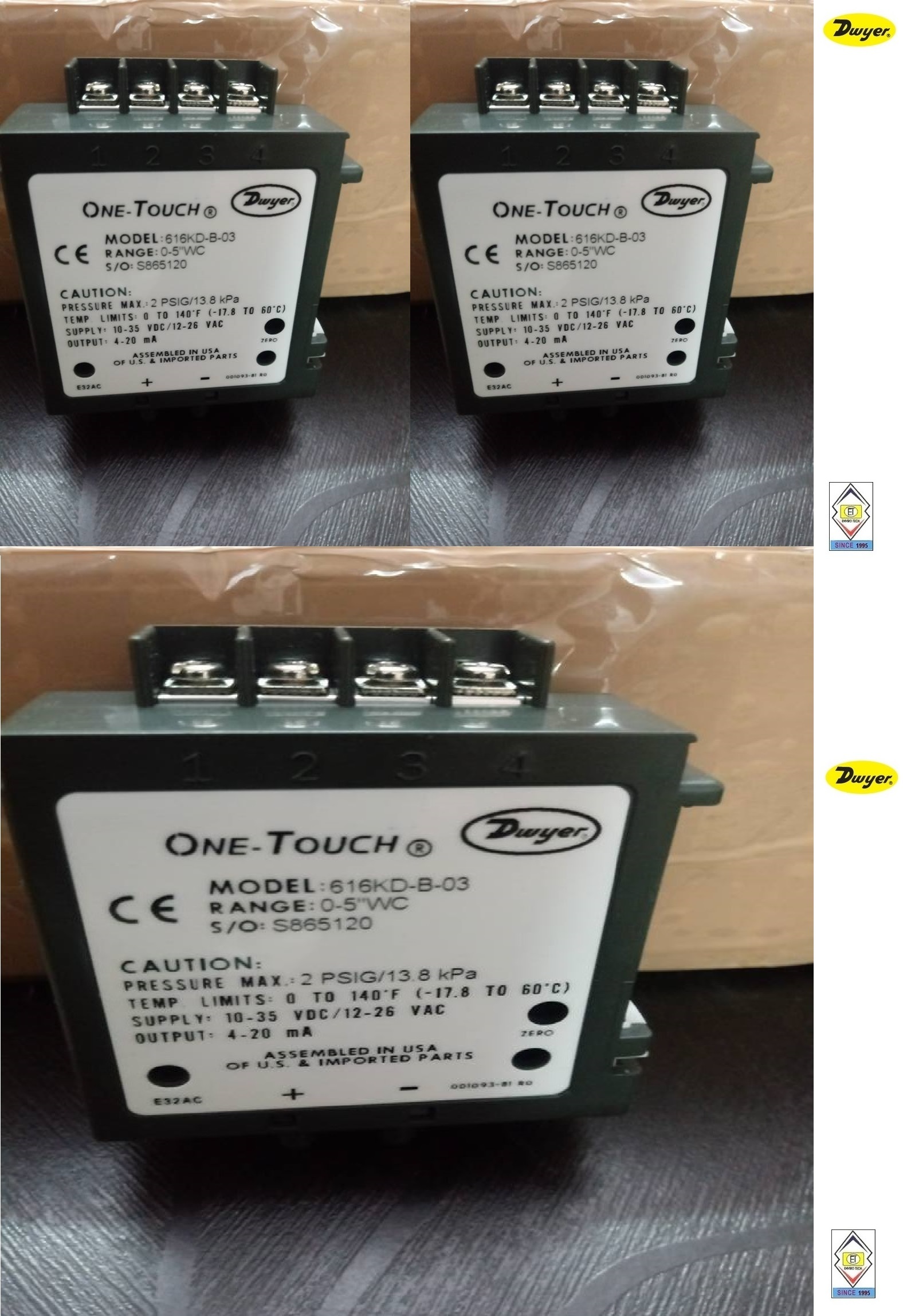 Dwyer 616kd-12-v Differential Pressure Transmitter Accuracy: 2 %