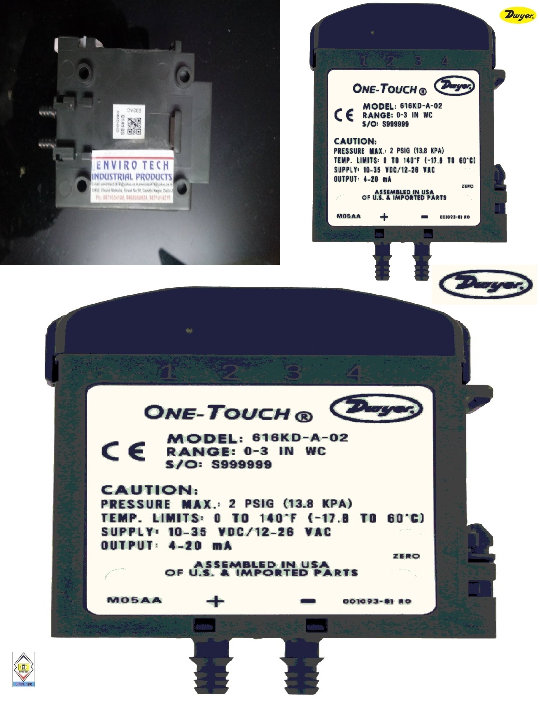 Dwyer 616kd-13-v Differential Pressure Transmitter Accuracy: 2 %
