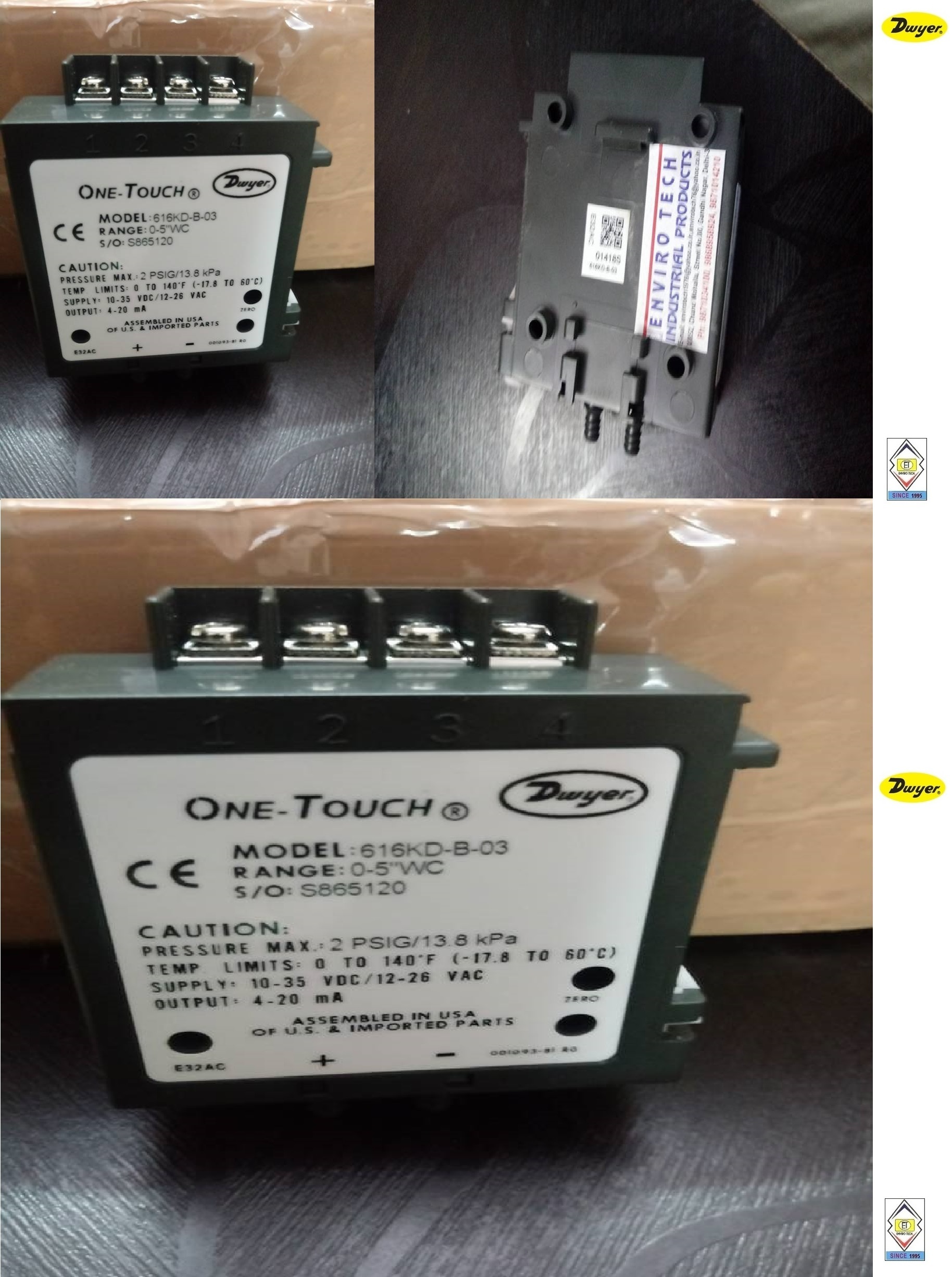 Dwyer 616kd-13-v Differential Pressure Transmitter Accuracy: 2 %