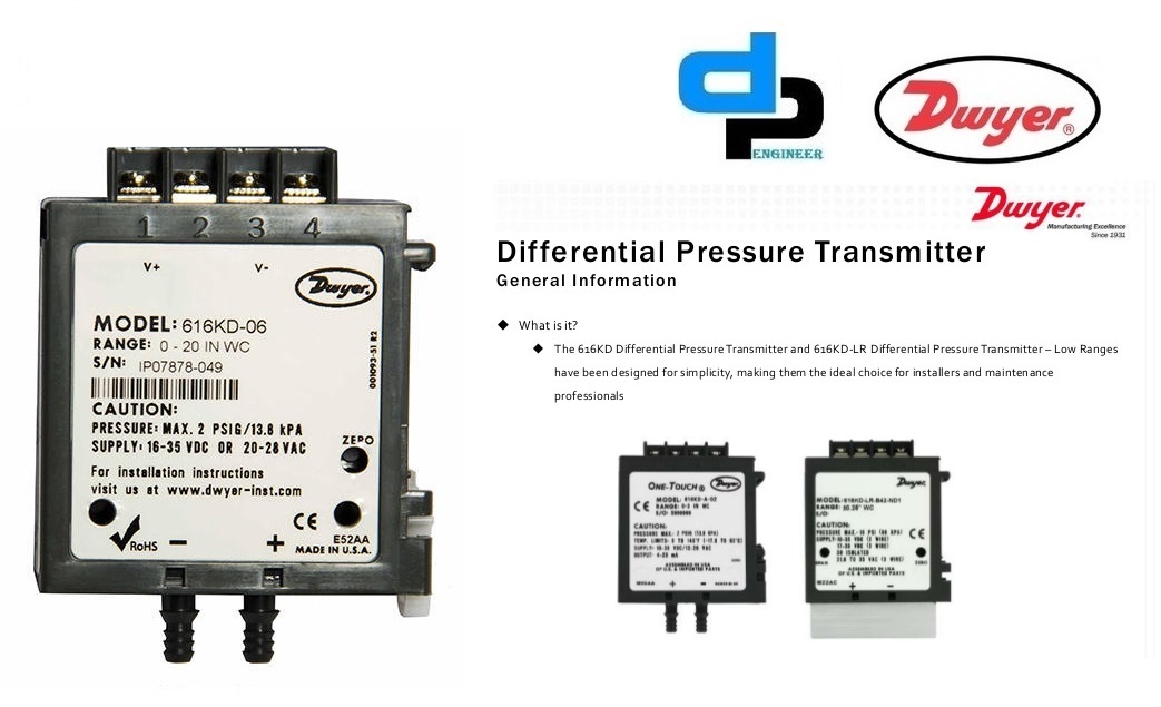Dwyer 616kd-04-v Differential Pressure Transmitter Accuracy: 2% %