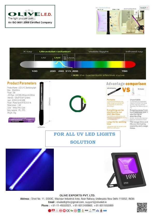 Germicidal Uv Led Lamp - Customizable Material, Portable Size | 2.00 Watt, Easy-to-carry, Multi-functional Disinfection Solution