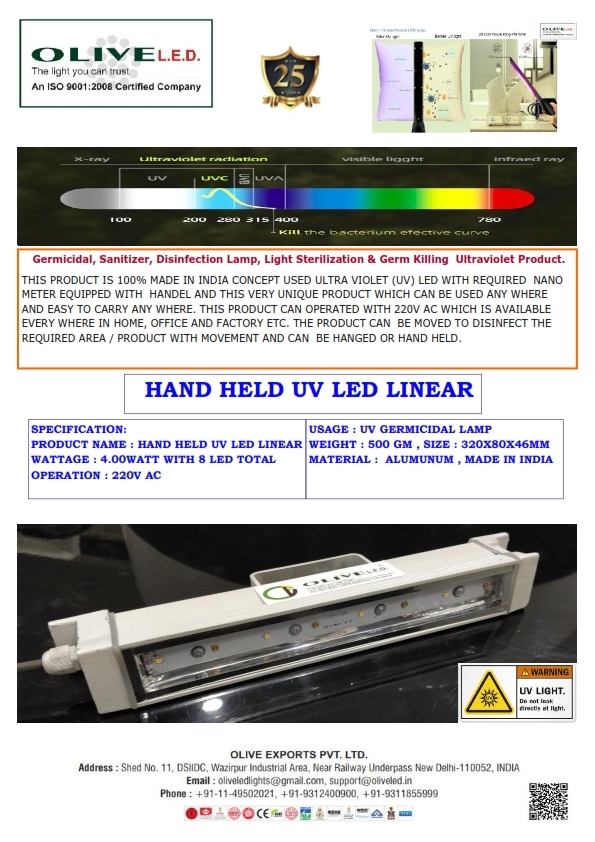 Germicidal Uv Led Lamp - Customizable Material, Portable Size | 2.00 Watt, Easy-to-carry, Multi-functional Disinfection Solution