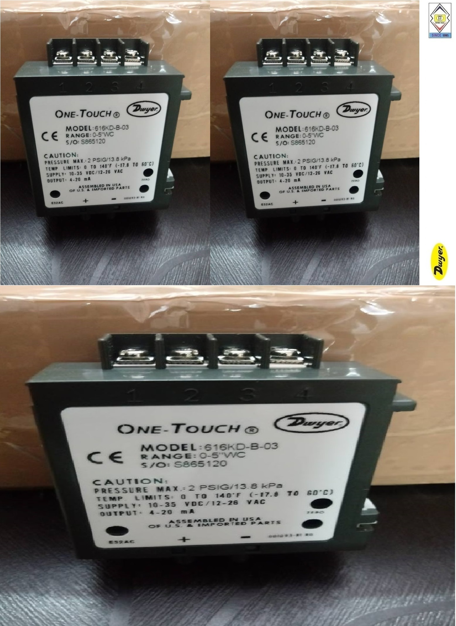 Dwyer 616kd-a-04 Differential Pressure Transmitter Accuracy: 0.25% %