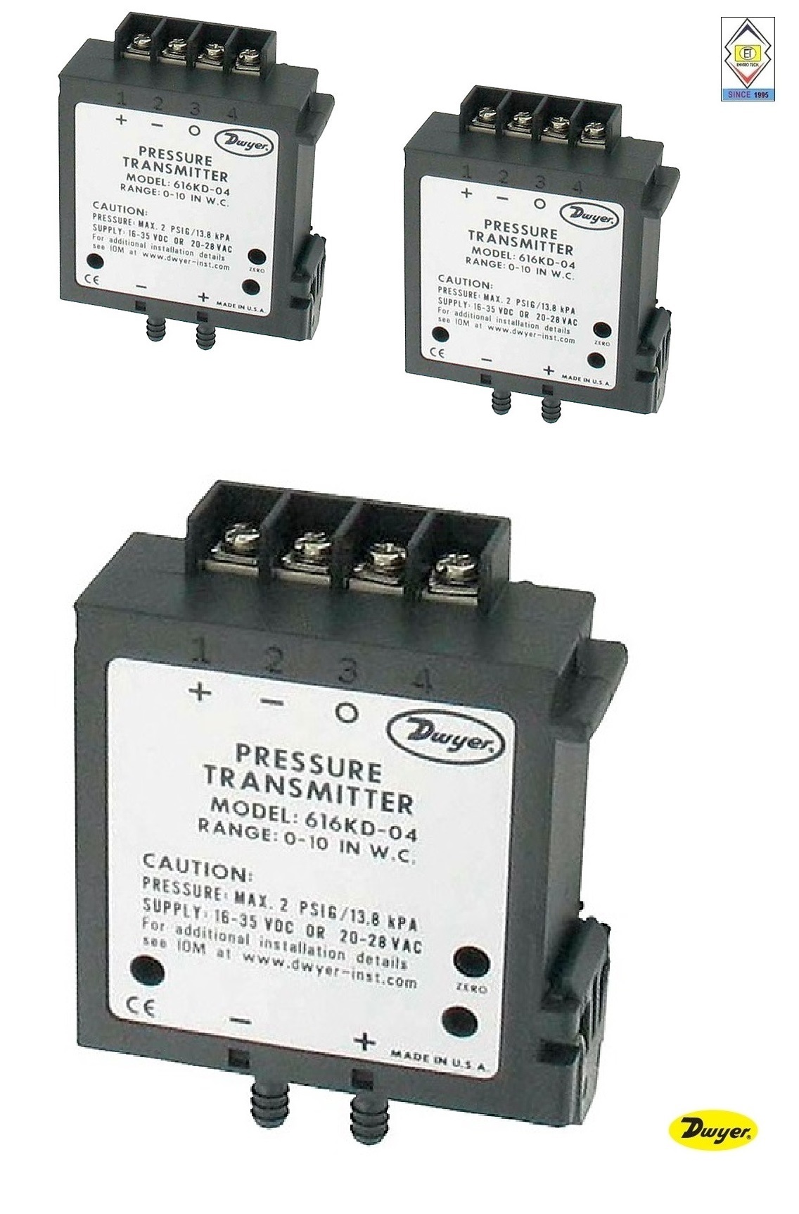 Dwyer 616kd-a-04 Differential Pressure Transmitter Accuracy: 0.25% %