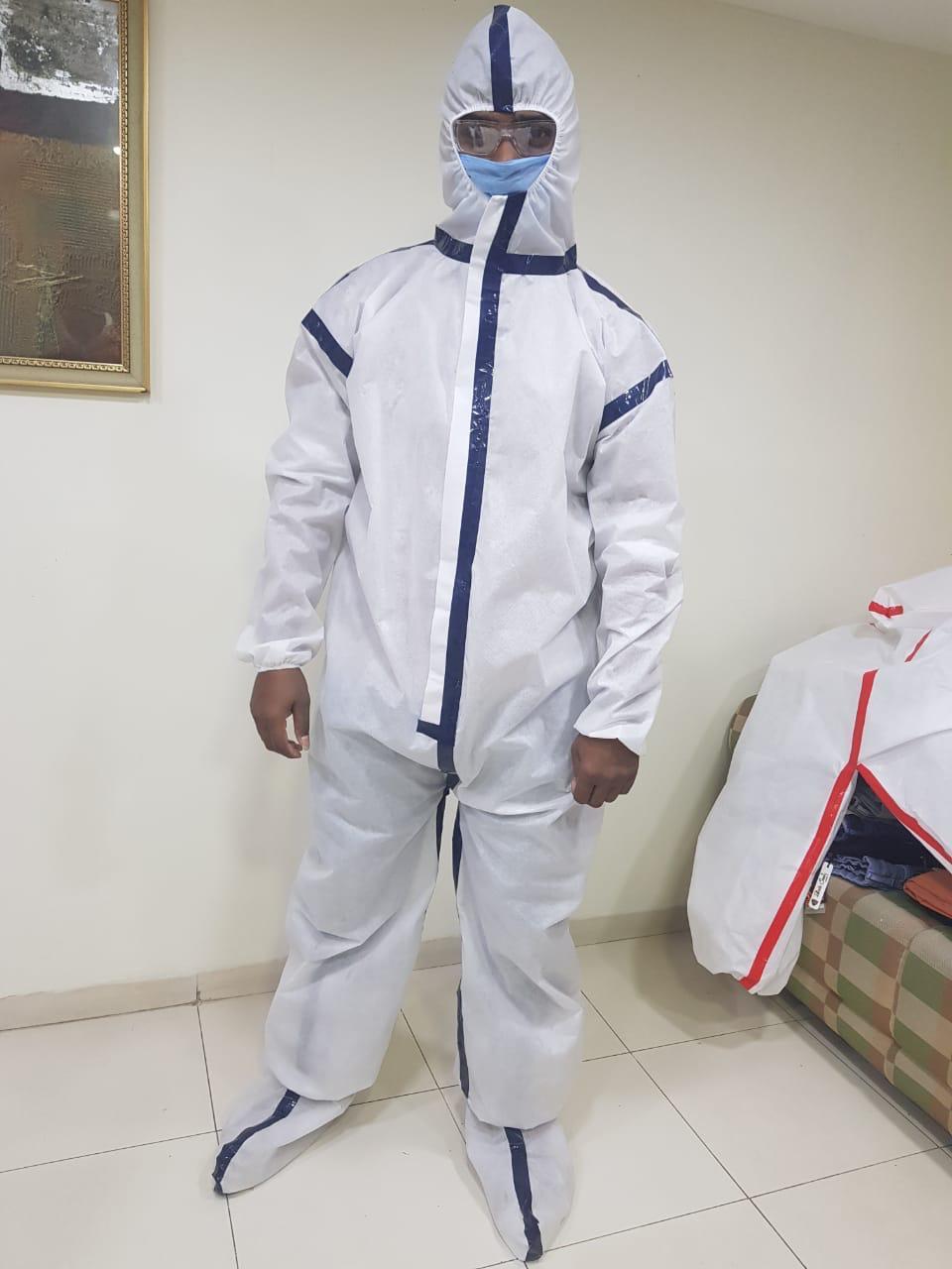 Branded Ppe Kit - Non-woven Fabric 90 Gsm With 3 Ply Face Mask, Free Size, Warranty Included, Hand Gloves, Shoe Cover, Waste Disposal Bag