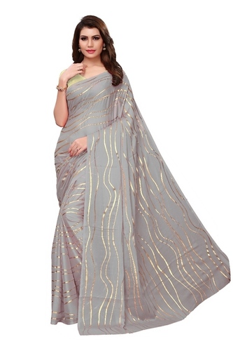 Rangoli Silk Saree - Art Silk Fabric, Embroidered Foil Lehariya Design, Multi-Color Pattern | Ideal for Traditional Occasions in All Seasons