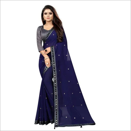 Designer Saree Attech Blouse - Georgette Fabric, Multicolor Embroidered Design with Blouse Piece | Perfect for Daily Wear in All Seasons