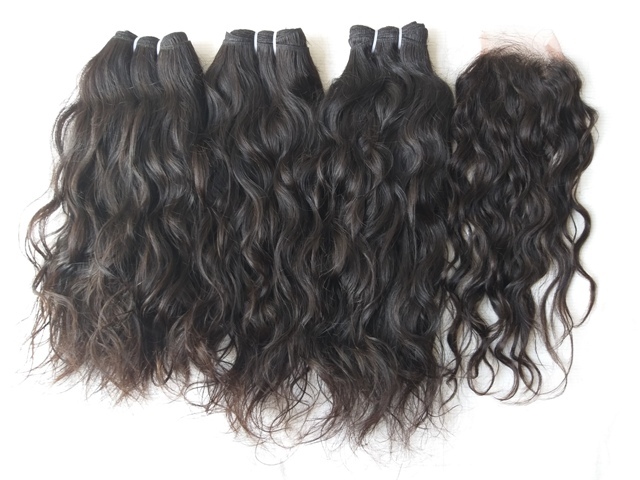 Temple Wavy Best Human Hair Extensions - Color: Natural Color