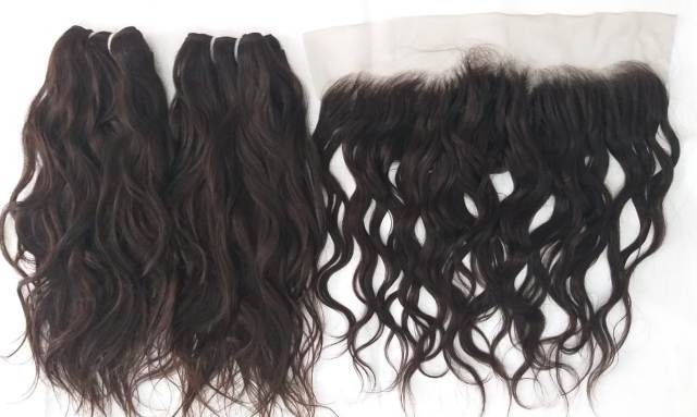 Temple Wavy Best Human Hair Extensions - Color: Natural Color
