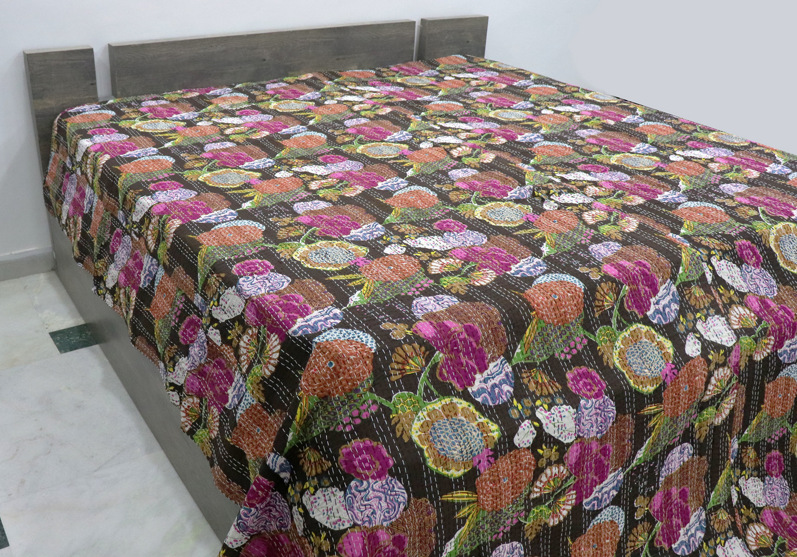 Kantha Bed Covers - Color: Available In Different Color