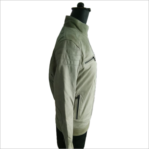 Grey Mens Fancy Leather Jacket