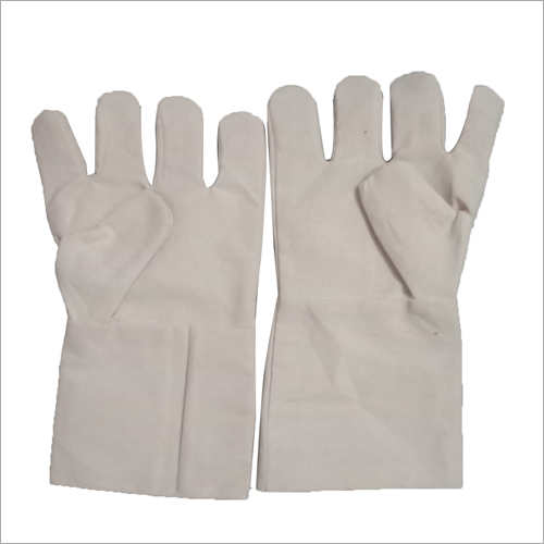 Cotton Canvas Hand Gloves - Cotton Fabric, Various Sizes, White Color | Washable, Tight Fit for Enhanced Grip in Material Handling & Auto Stamping