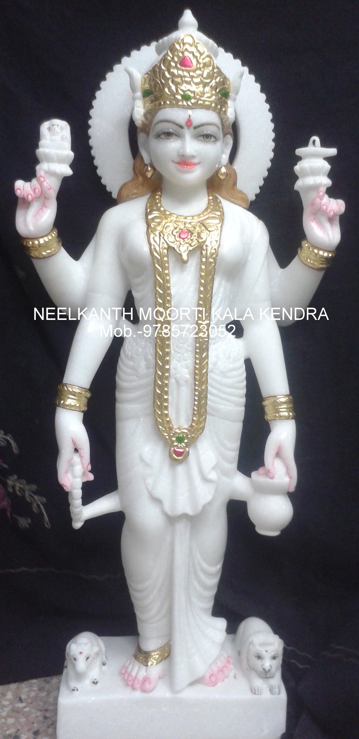 Maa Parvati Marble Statue - Height: 2 Foot Foot (Ft)