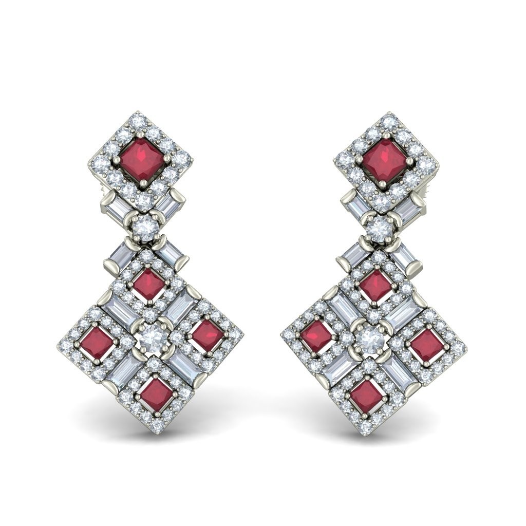 92.5 Silver Drop Earrings - Rhodium Plated Sterling Silver With Cubic Zirconia | Elegant Chandelier Design For Women, Perfect For Gifts Or Parties