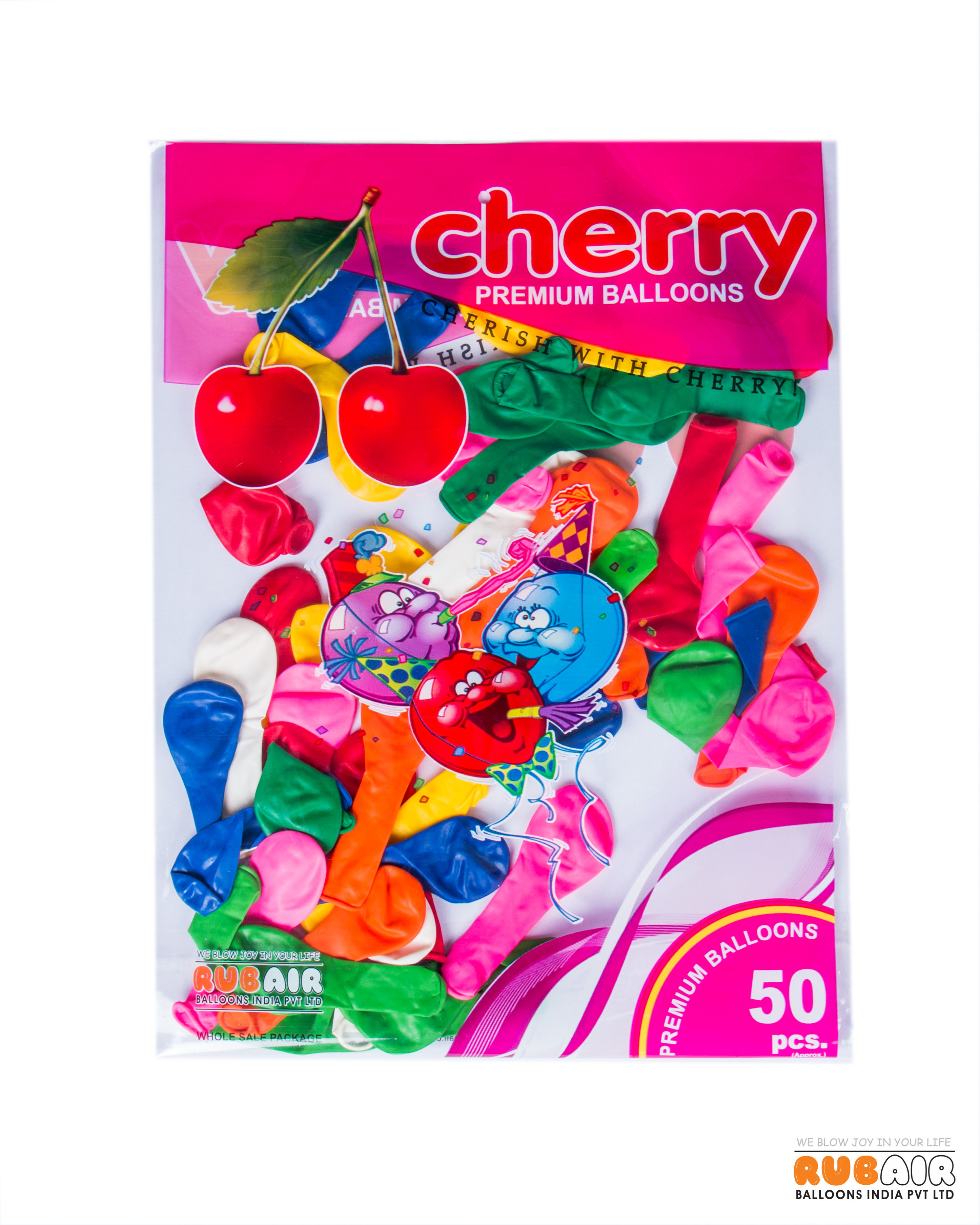 Toy Balloons - Natural Rubber Latex, 0.65 Grams | Attractive Pink Cherry Color, Eco Friendly, Durable, Versatile, Non-toxic, Oval Shape
