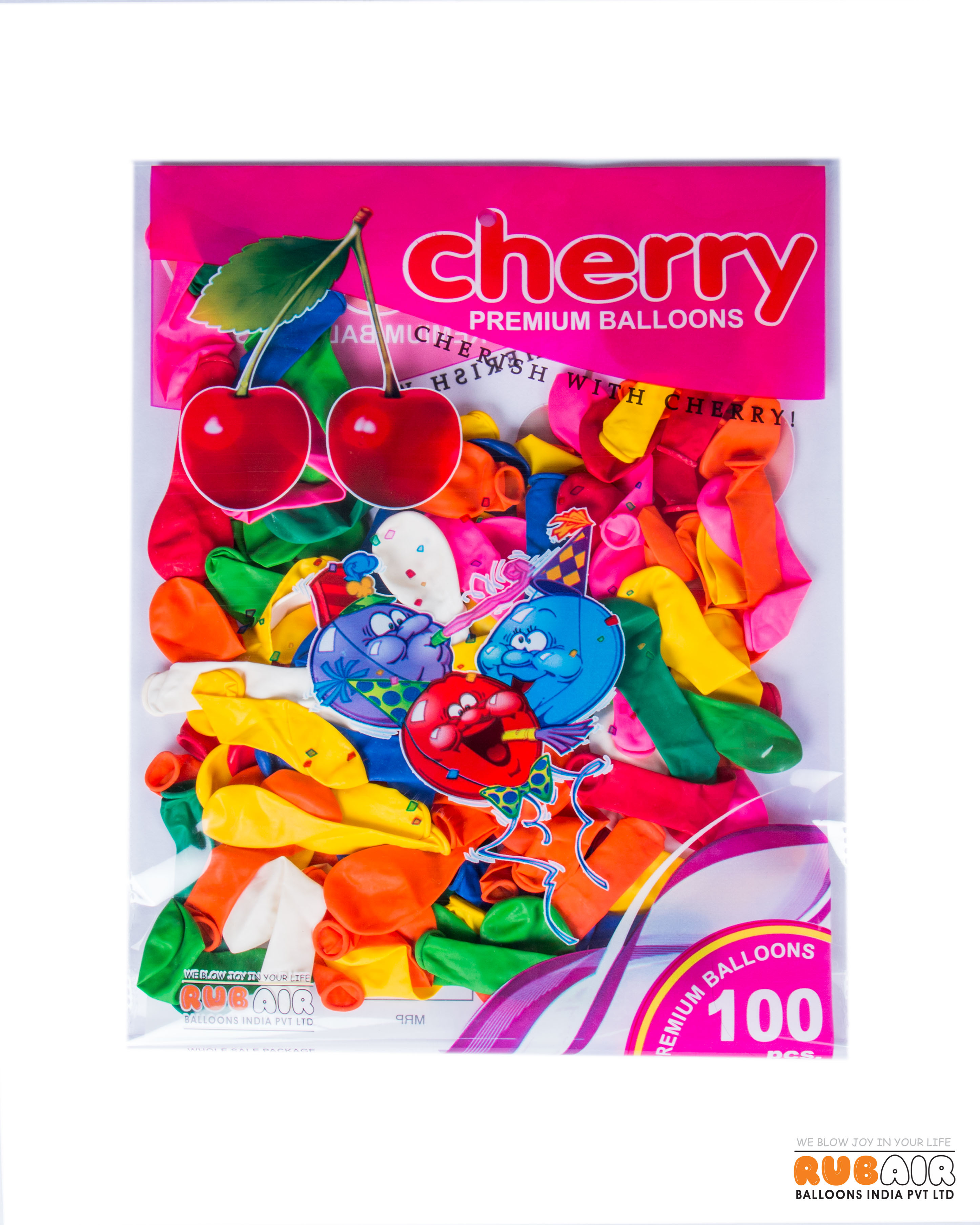 Toy Balloons - Natural Rubber Latex, 0.65 Grams | Attractive Pink Cherry Color, Eco Friendly, Durable, Versatile, Non-toxic, Oval Shape