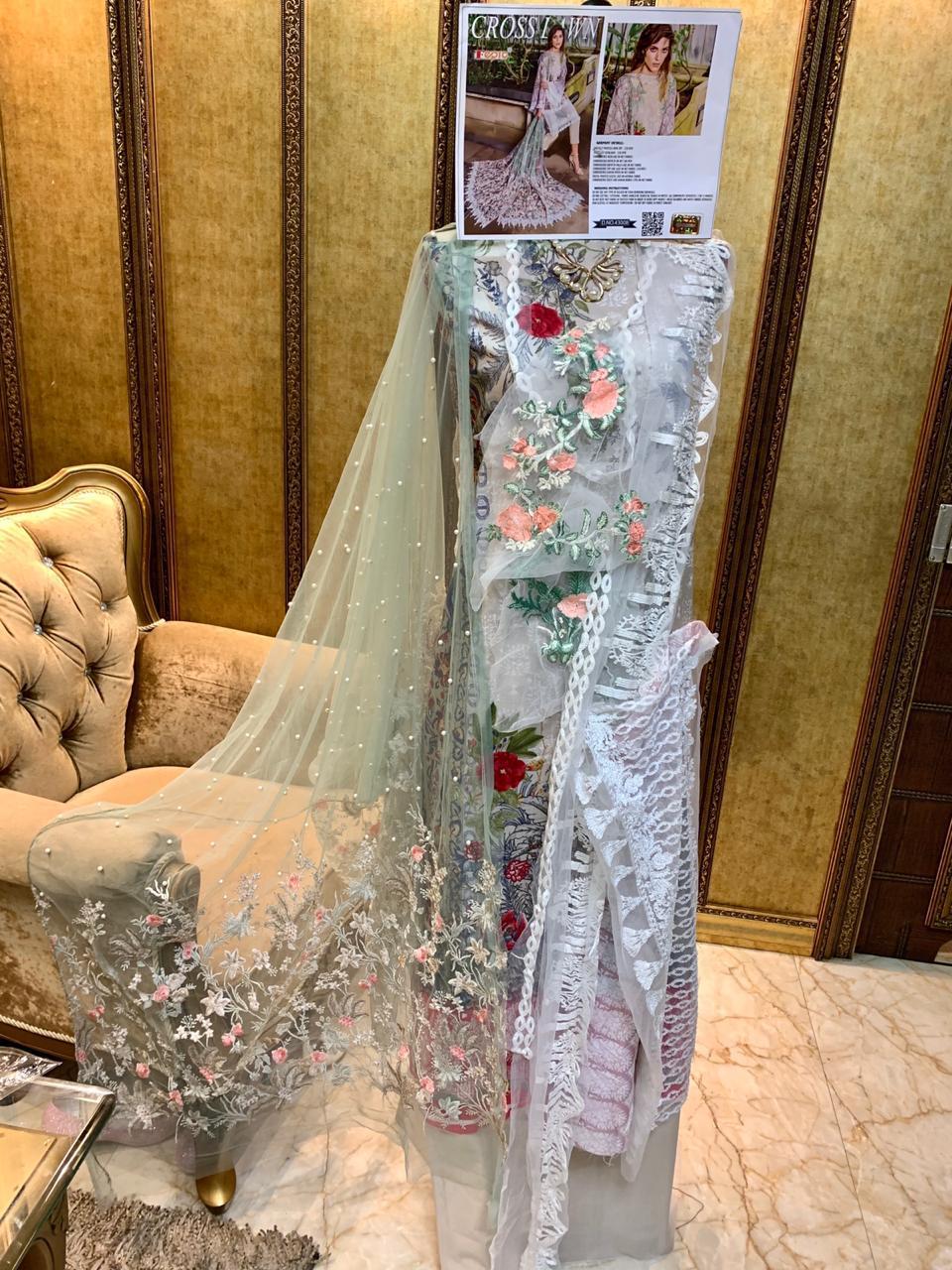 Cotton Salwar Suits - Pure Cambric Cotton Top, Semi Lawn Bottom, Net Heavy Embroidered Dupatta | Breathable Fabric, Elegant Embroidery, Digital Print