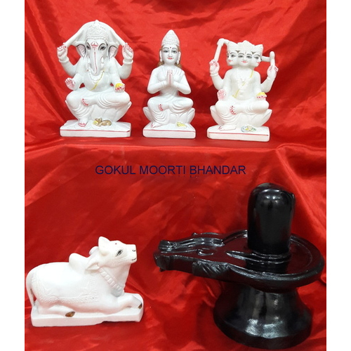 Marble Shiv Panchayat Statue - Finishing: Polishing