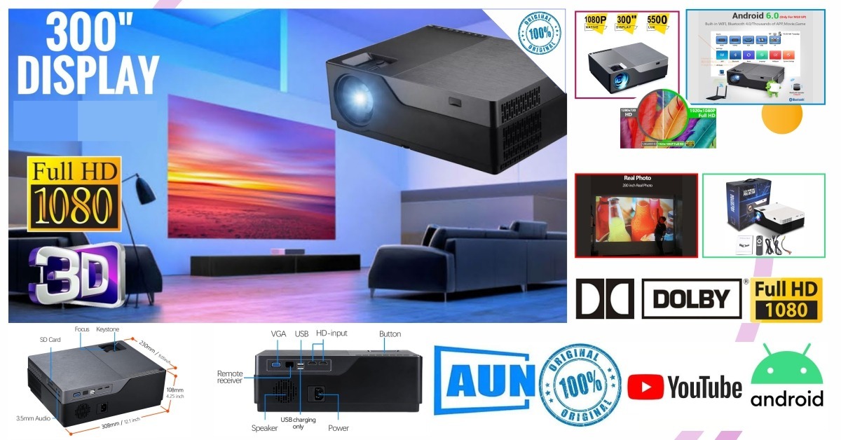 Aun M18up Projector Brightness: 5500 Lumens