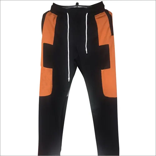 Black-orange Mens Casual Lower